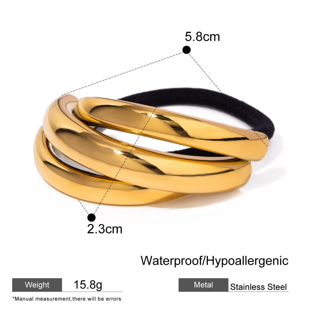 Triple Hair Tie Dorada