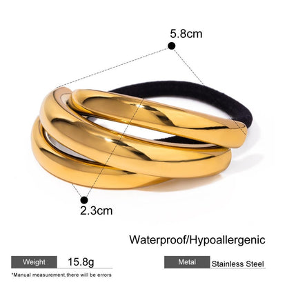 Triple Hair Tie Dorada