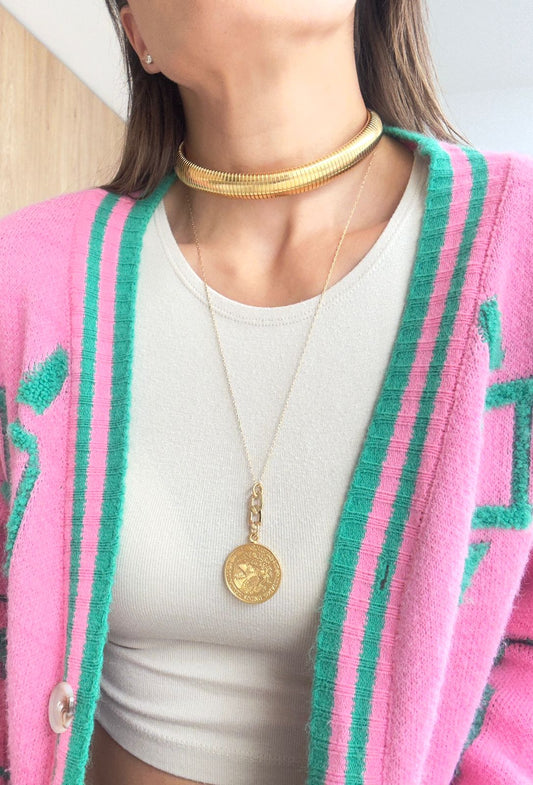Pack: Gargantilla Tai + Collar Moneda Sencillo Largo