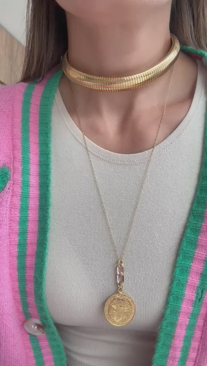 Pack: Gargantilla Tai + Collar Moneda Sencillo Largo